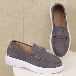 Venta al por mayor de zapatos para caminar de las mujeres de tendencia de moda <span class=keywords><strong>gris</strong></span> Vintage de diseñador de talla grande zapatos casuales Slip-on zapatos de <span class=keywords><strong>mujer</strong></span> suaves - Product Image 6