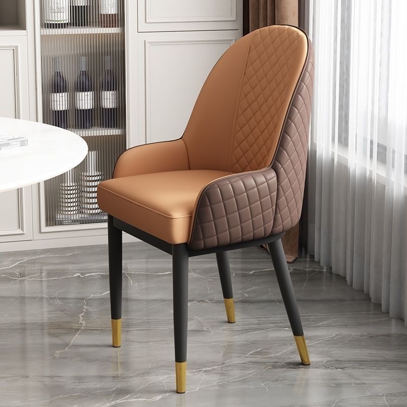 Italian Nordic Leather Dining Chair – Modern Light Luxury Leisure Chair for Home, Hotel, Restaurant & Dining Room Furniture - View 2