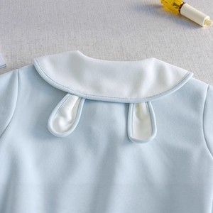 Tuta da bambina in 2 pezzi con colletto alla marinara, top con ricamo a lettere, pantaloni decorati con pizzo, vestiti morbidi e delicati sulla pelle - Product Image 4