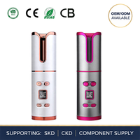 Pembuat Curling Iron Nirkabel Otomatis Pengisian Daya USB Tanpa Kabel Penata Rambut Keriting Layar LCD Penunjuk Suhu Pemanas PTC Memori