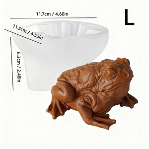 Cartoon Frog Scented Candle Mold Transparent White DIY Home Decor Cake Mold Meditation Frog Shape Customizable Model Making Kit - Product Image 4