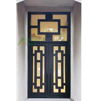 Portes en fer forgé à double vitrage, design luxueux, rondes et cintrées, pour l'intérieur et l'extérieur, prix pour villa et maison