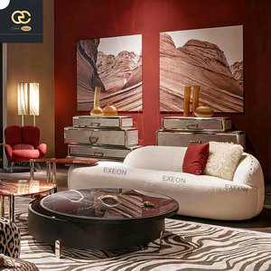 Best-seller di lusso nuovo Design italiano divano in pelle rossa <span class=keywords><strong>mobili</strong></span> per Villa soggiorno, Set di divani di alta qualità su misura - Product Image 1