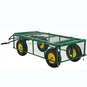 Chariot en acier robuste JDS, chariot utilitaire de jardin avec côtés amovibles et roues pour jardin et cour - Product Image 2