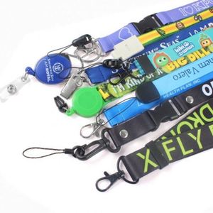 For Pink Leather Business Card Holder with Printed Logo <b>Lanyard</b> Made of <b>Polyester</b> Offset and Silk Screen Printing - Product Image 3