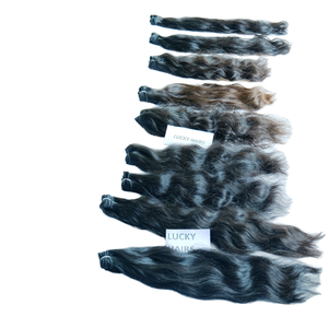 วิกผมลอนธรรมชาติสีดำเป็นลอน100% วิกผมมนุษย์แบบคู่ - Product Image 5