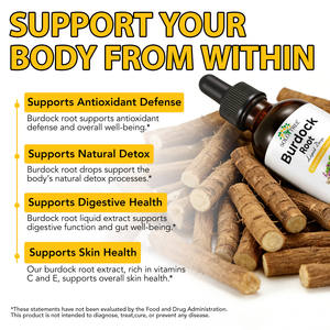 SOLOTREE Экстракт растений для очищения кишечника и детокса: Жидкие капли из дикого корня лопуха для поддержки пищеварения и здоровья кожи - Product Image 2