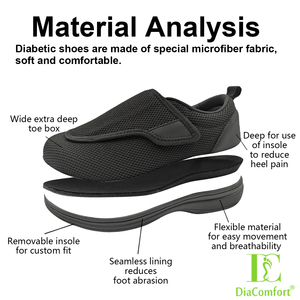 รองเท้าสำหรับคลินิกเบาหวานสวมใส่สบายระบายอากาศได้ดีเหมาะสำหรับดูแล<span class=keywords><strong>แผล</strong></span>ใน<span class=keywords><strong>แผล</strong></span>บวม - Product Image 4