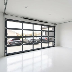 <span class=keywords><strong>Porte</strong></span> <span class=keywords><strong>de</strong></span> <span class=keywords><strong>garage</strong></span> <span class=keywords><strong>sectionnelle</strong></span> en verre givré avec cadre noir, commande intelligente par application WiFi, assistant vocal, <span class=keywords><strong>pour</strong></span> villa moderne résidentielle - Product Image 5