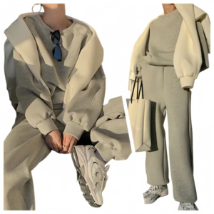 Vêtements d'hiver pour femmes 2024 Ensemble deux pièces épais et personnalisé pour femmes Causal Plus Size Sport Wears 2 Piece Jogger Set Women - Product Image 1