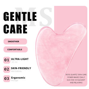Yüksek Kaliteli Guasha Şişlik Giderici Gül Kuvarsı Gua Sha Yüz Masaj Aleti Kalp Şeklinde Toksik Olmayan Sürdürülebilir Çok Amaçlı Ev Tipi - Product Image 1