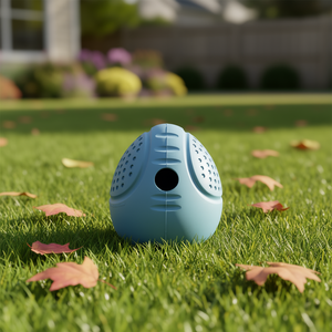 Jouet interactif pour animaux de compagnie en caoutchouc naturel, design rabattable, 10 cm, en forme d'œuf - Product Image 3