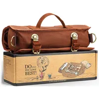 Kit de barra profesional de lona marrón personalizado, bolsa de herramientas de viaje para barman, trampa para el hombro, bolsa de herramientas rodante