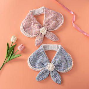 <strong>Graceful</strong> Autumn Winter <strong>Pet</strong> Flower Plaid Scarf Dog Cat Adjustable Bib - Product Image 2