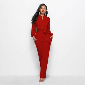 Nuevo Mono Formal de Moda para Mujer, Cintura Alta, Cuello Alto, Bolsillos con Botones, Pierna Ancha, Tejido, Estilo Casual de Verano - Product Image 5