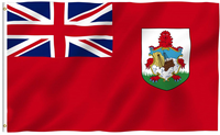 Bandera de Bermudas de 3x5 pies, poliéster de lujo resistente y duradero, para interiores/exteriores con rayas cosidas y ojales de latón