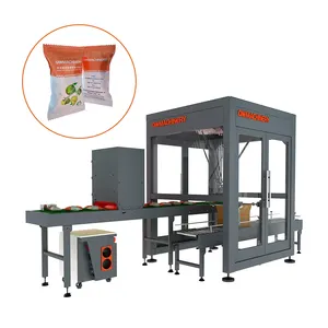 Snacks Case Packing Line And Palletizer Cartons Vertical Automatic Packing Machine For Food Factory Production Lines