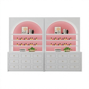 Exhibidor de Cosméticos para Salón de Belleza LE, Mueble de Exhibición con Acabado Pintado, Moderno y Sencillo, Vitrina con Forma Especial para Cuidado de la Piel y Esmalte de Uñas - Product Image 1