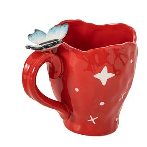 Tasses à café en céramique grande capacité, peintes à la main et façonnées à la main, pour couple - Product Image 1