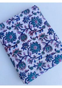 Wholesale Handmade Floral Single Knitted Cotton Fabric Hand Block Print Cotton Fabric Printed Fabric for Women <b>Dress</b> OEM ODM - Product Image 4