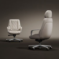 Chaise de bureau de direction ergonomique en cuir véritable de luxe, moderne, pivotante à 360°, inclinable, réglable en hauteur, imperméable