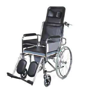 热卖舒适铝制坐便椅带轮子定制折叠残疾人淋浴坐便椅