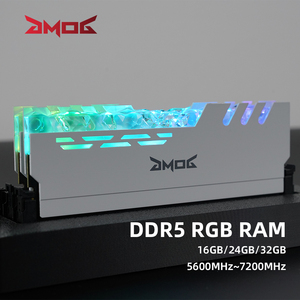 RGB 16GB/32GB DDR5 4800mhz 6000mhz แรมคอมพิวเตอร์ตั้งโต๊ะ ฟังก์ชัน ECC รุ่นสีดำและสีขาว มีสินค้าในสต็อก! - Product Image 1