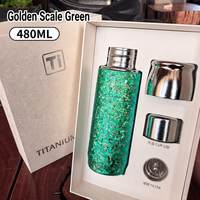 Bouteille d'eau sportive ultralégère à double paroi en titane, personnalisée, nouveau matériau, tasse isotherme pour la randonnée, le camping, le pique-nique