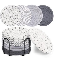 Set de table artisanal en corde de coton avec isolation thermique en tissu pour bols, casseroles, assiettes et plateaux