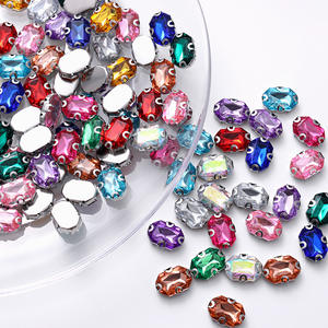 13*18 طويلة مستطيلية مدببة أسفل الزجاج خياطة على الاكسسوارات Flatback 3D فضفاضة أحجار الراين ديي الملابس - Product Image 3