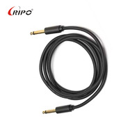 Kabel gitar Stereo 6.35mm logam campuran seng profesional-konektor berlapis emas untuk speaker & instrumen Bass