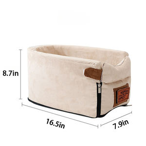Cama Portátil Personalizada para Perros y Gatos Joymay, Resistente al Desgaste y a las Mordidas, Material de Oxford y Cuero al por Mayor, Asiento de Coche para Mascotas, Reposabrazos, Consola - Product Image 6