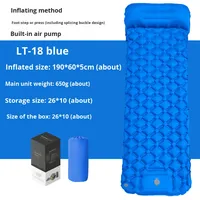Matelas pneumatique pliable pour le camping en plein air avec pompe à pied intégrée, lit gonflable moderne, tapis de couchage individuel en nylon TPU résistant à l'humidité