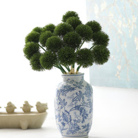 Boule de Dianthus Artificielle Verte, Fausses Fleurs de Grenade Vertes, Verdure Plastique au Toucher Réel pour la Décoration de la Maison, des Mariages et des Fêtes