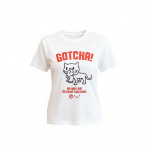 T-Shirt Unisex a Maniche Corte con Stampa Gatto GOTCHA Blu Navy Abbigliamento Promozionale - Product Image 2