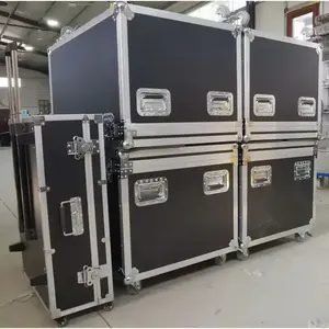 Müzik ekipmanları nakliye için özelleştirilmiş çift katlı alüminyum taşıma kutusu donanım