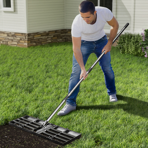 Rastrillo Nivelador <span class=keywords><strong>de</strong></span> Césped Ajustable <span class=keywords><strong>de</strong></span> Hierro Resistente para Jardín, Herramienta para Nivelar Suelo y Césped para Jardín y Patio - Product Image 1