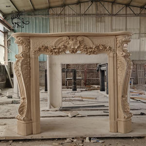 फैक्टरी थोक आधुनिक घर सजावटी आग जगह हाथ नक्काशीदार सफेद Carrara संगमरमर चिमनी <span class=keywords><strong>Mantel</strong></span> - Product Image 6