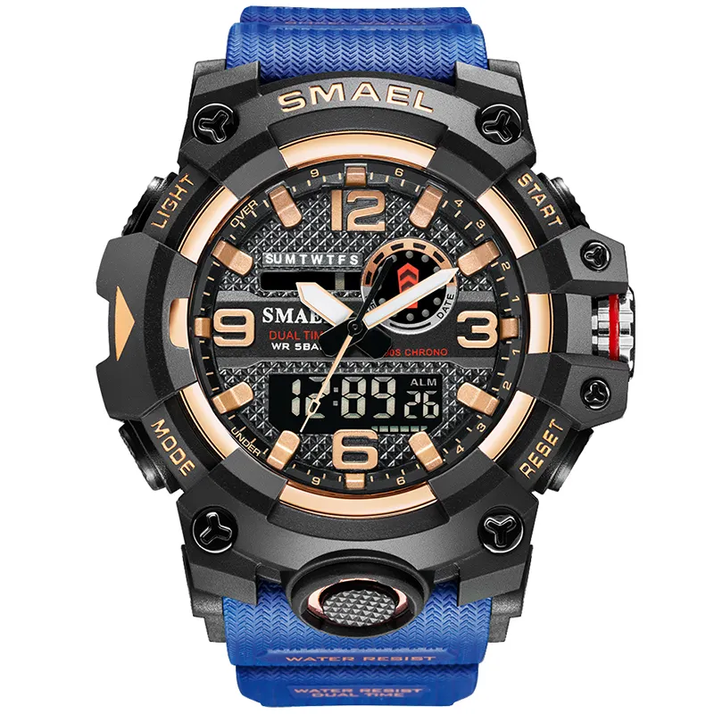 새로운 프로모션 남자 스포츠 시계 자동 날짜 크로노 그래프 8035 방수 석영 손목 디지털 시계