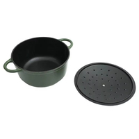 Juego de Utensilios de Cocina de Hierro Fundido Esmaltado de 5 Piezas, Cacerola con Revestimiento de Esmalte de Color, Olla Holandesa