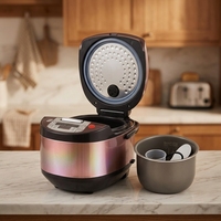 Cuisinière à riz électrique Silver Crest Digital A+ à économie d'énergie, antiadhésive, en téflon, 5 L, affichage numérique LED, tasse graduée