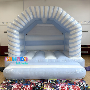 Castillo Inflable Azul Pastel y Blanco, Casa <span class=keywords><strong>de</strong></span> Juegos Inflable, Brincolín Comercial para Decoración <span class=keywords><strong>de</strong></span> Bodas, Fiestas, Eventos, <span class=keywords><strong>Alquiler</strong></span> Comercial - Product Image 2