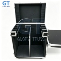 Flight case ATA personnalisé pour système de sonorisation, pour enceintes colonne Line Array, avec table de travail intégrée