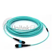 Fornitura Data center 12 fibre MPO a MPO cavo patch per bauletto in fibra ottica OM4 OM3 MTP cavo Patch in fibra ottica cavo multipolare