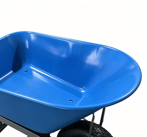 Utility Wheelbarrow Metal Frame Single Wheel for Garden Construction <b>Transport</b> Load Capacity 200 kg - Product Image 3