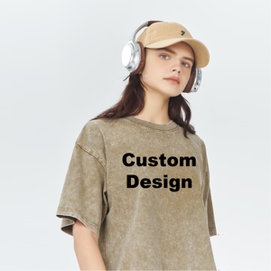 Camiseta de Hombre Personalizada con Logotipo Serigrafiado, 100% Algodón Jersey, Estilo Vintage, Lisa, Lavada con Ácido - Product Image 5