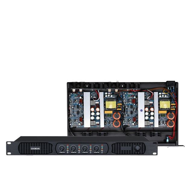 DC4350 4 Channel 600W Class D Power Amplifier 1U Digital Audio Amp Professional Stage Sound Equipment for Church DJ Live