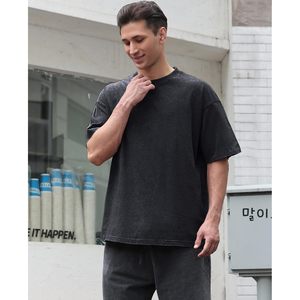 T-shirt en coton pour homme, coupe ample, manches courtes, délavé, uni, basique, décontracté, unisexe, tissu jersey - Product Image 6