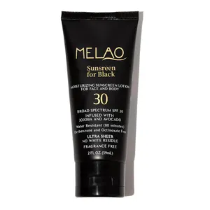 Melao Face Body Moisturizing Sunscreen Lotion SPF 30 No White-Residue For Melanin Rich Skin