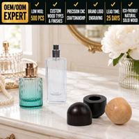 Tapa de Madera de Fresno Sólido de Primera Calidad para Botella de Perfume, Logotipo Personalizado, Fabricada con CNC, Tapa de Madera Natural Ecológica para Atomizador, OEM